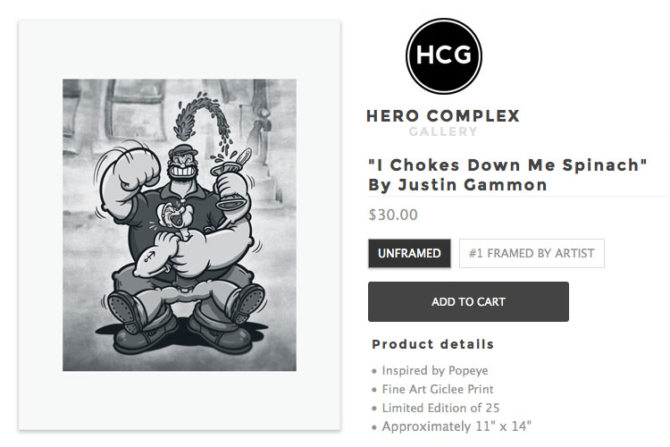 Buy a Popeye Print from Hero Complex Gallery
