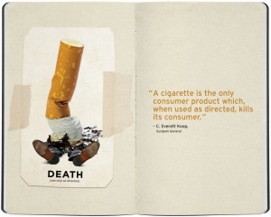 Giant Cigarette Butt Crushes a Man - "Death: Use only as directed"