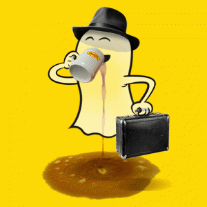 dennys tumblr - business ghost with coffee