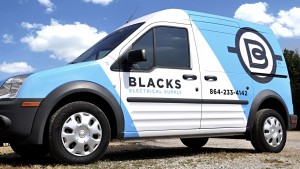 Branding Greenville-based Blacks Electrical Supply - Utility Van Wrap Graphic