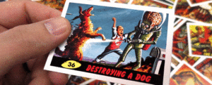 Mars Attacks Destroying a Dog animated card