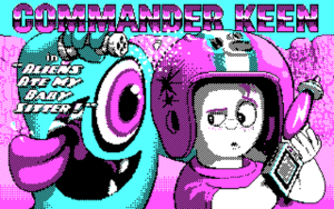 Commander Keen Title Screen - CGA Palette Pixel Art